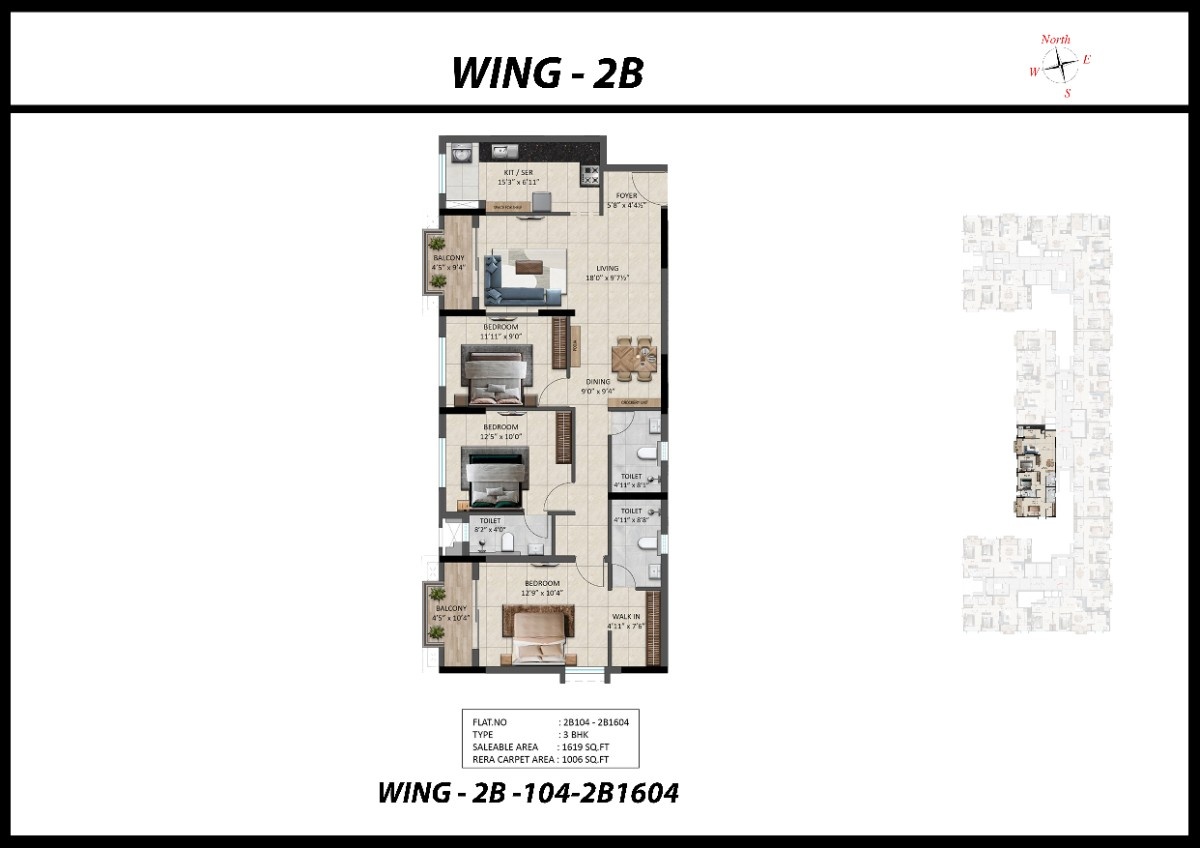 Flat: 2B104-2B1604